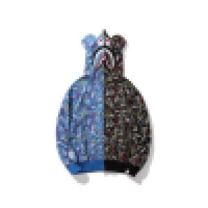 A BATHING APE Medicom Toy 1st Camo Shark Bear Color block Sweat à capuche zippé