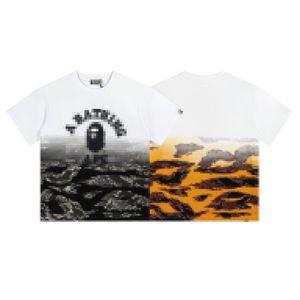 Una camiseta de mono de baño, novedad de verano, camiseta de camuflaje degradado, camisetas informales con patrón de tigre y cuello redondo, camisetas de mono de baño de manga corta