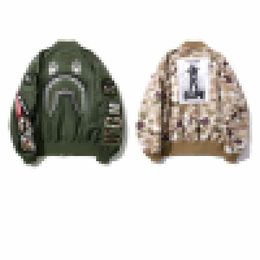 A Bathing Ape printemps et automne hommes japonais requin camouflage Double face porter mince veste manteau Bathing Ape à capuche