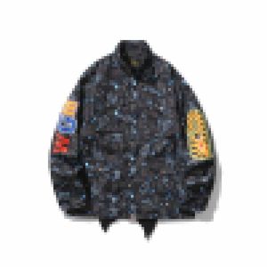 A Bathing Ape Spring and Automne New Men's Starry Sky Back Shark Camo Veste mince Baignoir Bathing Ape Hotted