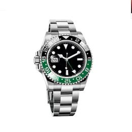 Une toute nouvelle montre gmt pour homme 41 mm vert noir en céramique Sprite cercle mécanique cal 3186 automatique saphir hommes b p montre-bracelet 242B