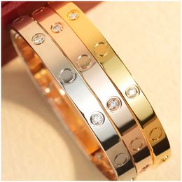 Un classique classique amour bracelet homme femme designer bijoux or argent rose charme bracelet unisexe adapté à diverses occasions cadeaux diamant vis bracelet P1GM
