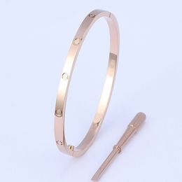 Een klassieke designerarmband voor mannen kettingarmbanden damessieraden roségoud verzilverd zirkoon roestvrij stalen armband ontwerpers geschenken groothandel 4MM