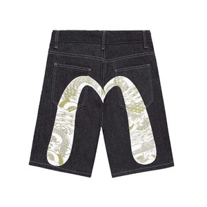 Een collectie van 2023 zomer nieuwe trendy merk Fushen Big M denim casual shorts met een vijfdelige broek voor zowel mannen als vrouwen