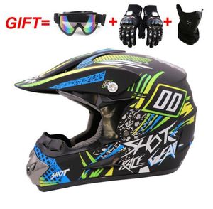 Cascos de motocicleta A Drop- ATV Off-road Casco para hombres y mujeres Four Seasons Full Face con gafas Máscara Guantes Cross-border1