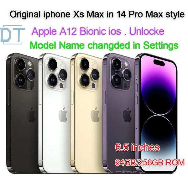 A+Excelente estado, teléfono móvil XS Max restaurado desbloqueado con estilo iphone 14 pro max Pantalla OLED de 6,5 pulgadas 4G LTE 4gb RAM 64G/256G A12 IOS12 Teléfono móvil