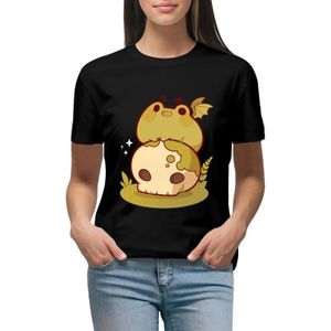 Un tshirt de dragon de grenouille féroce vêtements esthétique vêtements de lady femme mignonne femme 240403