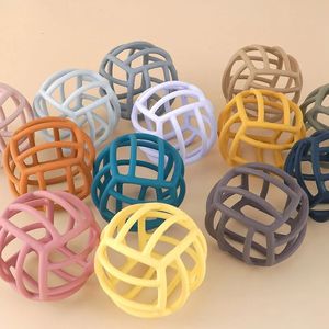 Een gratis geboren kinderproducten kleurrijke siliconen kauwtellentether speelgoedbal gemakkelijk te reinigen om veilige baby shower cadeaus 240407 te reinigen