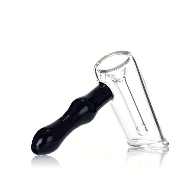 Una cachimba de vidrio en forma de martillo que puede filtrar a través de una tubería de agua de vidrio
