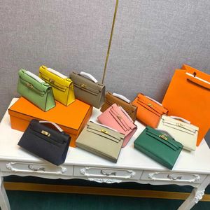 Un sac de luxe Hkelys peut porter l'étiquette de première génération Mini une épaule oblique Straddle Portable dîner mode en cuir véritable petit carré pour femme