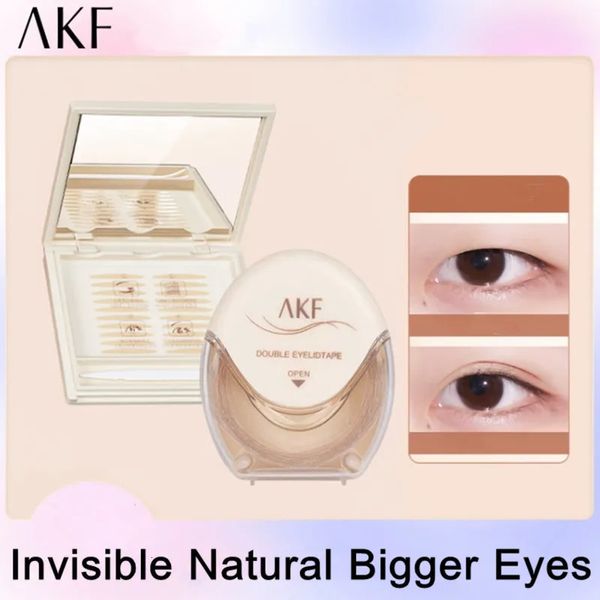 A K F Natural Invisible Double Eyelid Tape Stickers Fibre Fibre Instant Eyelid Lift Coller longue dure des yeux plus grands outils de beauté 240409