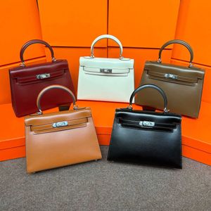 Een Kaily Box Leather Smooth Cowhide Bag voor vrouwen 2023 Nieuwe tweede generatie echte lederen tas een schouder draagbare crossbody tas voor vrouwen