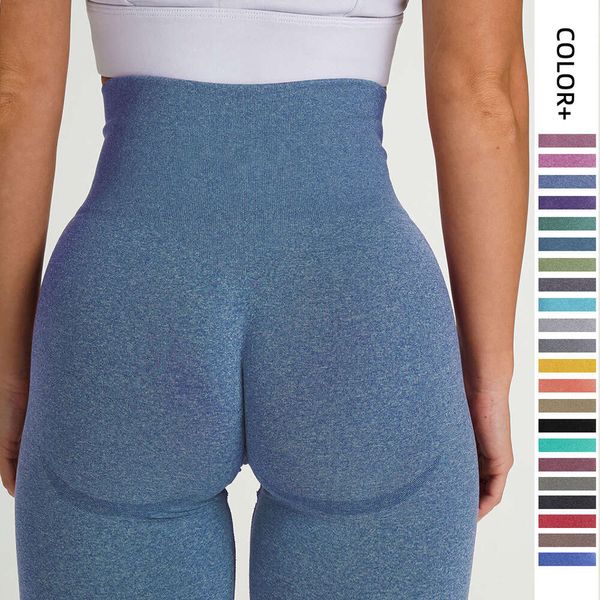 Une tenue de yoga l o les leggings en spandex sans couture femme soft entraînement de fitness tenues pantalons hauts gymnas