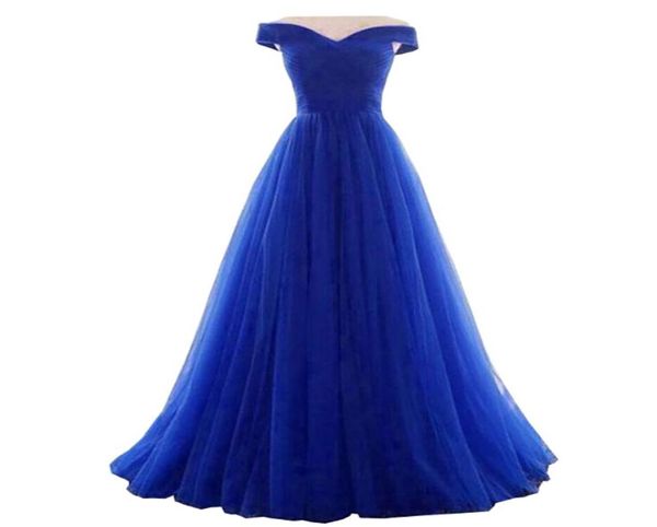 Vestido de noche de corte A, vestido largo azul real 2018, vestidos de noche de talla grande abito da sera robe de soiree vestidos baratos 1389106