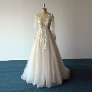 Een lijn illusiebodice trouwjurk plus size Afrika prinses vestidos de noiva 2021 boho voor bruid eenvoudige jassen