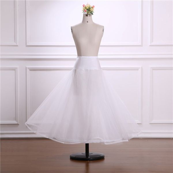 A-Line Long Tulle jupons pour robe de mariée Crinoline jupon sous-jupe une couche cerceau jupe blanche tricotée Rockabilly 239E
