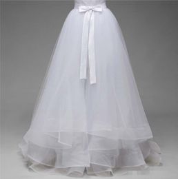 Une ligne robes De mariée surjupe détachable Train Tulle Organza Satin ceinture nœud taille libre Vestido De Novia
