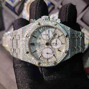 Une montre de luxe moissaniteMontres-bracelets 2022 La personnalisation de la montre en diamant en pierre Mosang peut passer le tt de la montre étanche à mouvement mécanique automatique pour hommes 2023