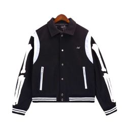 A Miri Designer Veste Top Qualité Luxe Mode Pour Femmes Hommes Vestes À La Mode Os Patch Broderie Pilote Casual Veste En Laine Pour Hommes Et Femmes Baseball Jersey