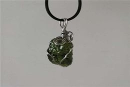 A Natural Moldavite Green Aerolites Crystal Falling Stone Pendant Energy Apotropaic 4G6G Lot Collier Corde 10284803839197649