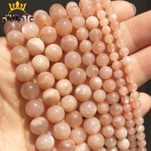 A + pierre de soleil naturelle ronde perles d'espacement en vrac pour la fabrication de bijoux bricolage oreille clou Bracelet collier accessoires 15 ''4/6/8mm