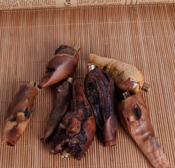 Un nouveau type de poirier en morceau de cuivre, tige de traction, filtre, porte-cigarette, argent pour ensemble de fumage de type Xunhua pour hommes.