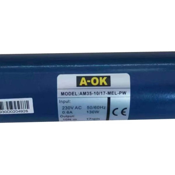 A-OK AM35 10/17 Moteur tubulaire à roulement intelligent, RF433 Remote + application WiFi Tuya, pour tube 40/45 mm / 47 mm / 50 mm, pour les stores à rouler, 230 V / 120V