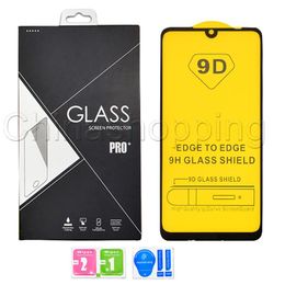 A Pack 9d Temperred Glass Screen Protector Film Film pour iPhone 12 Mini 11 Pro XR XS Max 7 8 Plus LG Stylo 4 5 6 avec Packag de vente au détail