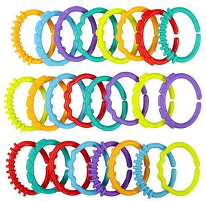 Un paquet de 24 anneaux de dentition pour bébé Rainbow Circle Molar Ring Grab Rings Jouets pour bébés Colle Mordre Jouet De Qualité Alimentaire Sécurité Silicone Matériel Sans BPA Enfants Série En Gros