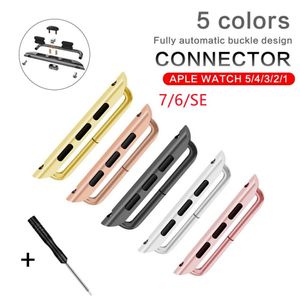 Een paar adapter voor Apple Watch Strap Ultra 49 mm band 44 mm 40 mm 45 mm 41 mm 42 mm 38 mm roestvrijstalen connector IWatch -serie 8 5 4 3 SE 6 7 Accessoires met gereedschapsgroothandel