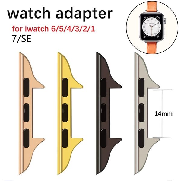 Une paire d'adaptateurs en acier inoxydable pour Apple Watch Straps 41mm 45mm série 7 6 5 4 3 2 1 SE Band Adapter Adapter 38mm 42mm 40mm 44mm Wrist Strap Connector