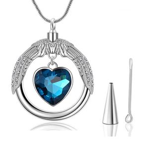 Een stukje van mijn leven in hemel Crystal Heart Memorial Cremation Jewelry Urn Ketting Hanger Dressshiping