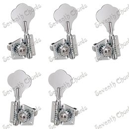 EEN Set 5 Stuks Chrome Open Gear String Tuners Stemsleutels Toetsen Machine Heads voor 5 String Basgitaar