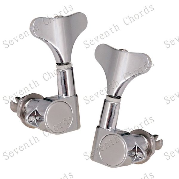 Un ensemble de 5 pièces de boutons de queue de poisson Chrome Bass String Tuning Pegs Mécaniques Mécaniques pour guitare basse électrique à 5 cordes