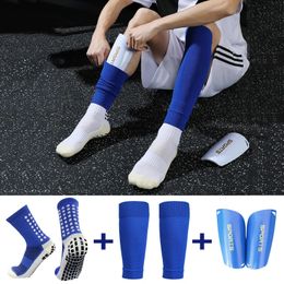 Un conjunto de alta elasticidad Fútbol Shin Guard Mangas Adultos Almohadillas Trusox Calcetines antideslizantes Legging Cubierta Deportes Equipo de protección 231226