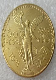 Un ensemble de 19211947 10pcs Craft Mexico 50 Peso Gold Cople Cople Coin Decoration Accessoires 1375541