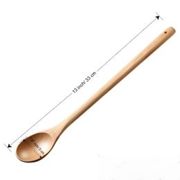 Juego de 4 cucharas largas para mezclar para cocinar, hogar para niños, madera LL