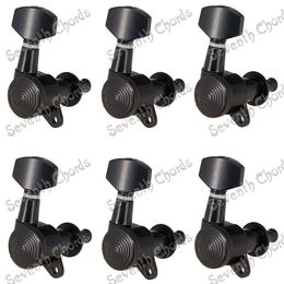 Un ensemble de 6 pièces Mécaniques à cordes verrouillées Tuning Pegs Key Mécaniques pour guitare électrique acoustique Verrouillage Schaller Style - Noir