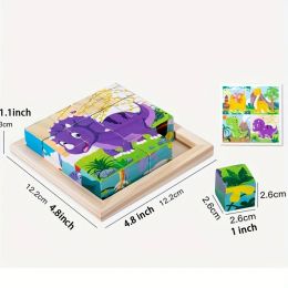 Een set van zeszijdige 3D Cube Puzzle Tray houten opslagspeelgoed voor kinderen kinderen educatief speelgoed plezierspel