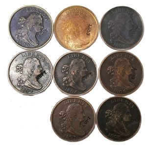 Un conjunto de bustos de busca de USA Half Cent 8pcs (1800-1808) Copia Monedas Craft Metal Crafts Regalos especiales