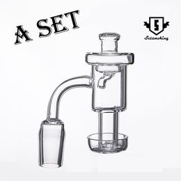 ensemble d'accessoires pour fumeurs sous vide à quartz banger terp avec 4 petites fentes dans le clou sans dôme inférieur + un bouchon de carburateur pour conduites d'eau en verre 632.633 + 662