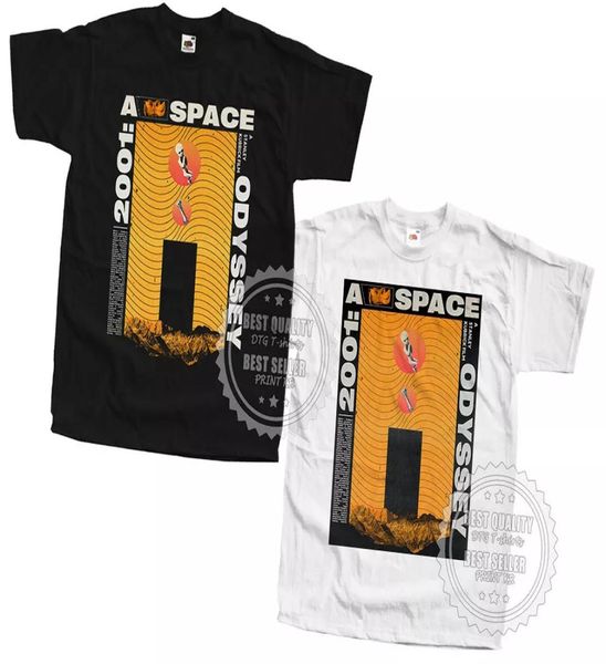 Camiseta A Space Odyssey 2001 v37, póster de película Vintage blanco negro tallas S a 5XL1823194