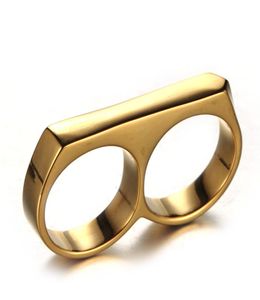 Un accessoire à double doigt en acier inoxydable étrange docteur men039s bijoux mode simple titane acier anneau egwk1287695