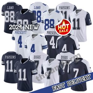 2024 mannen 88 Ceedee Lamb 11 Micah Parsons voetbalshirts 4 Dak Prescott 7 Trevon Diggs voetbalshirtiaat S-3XL