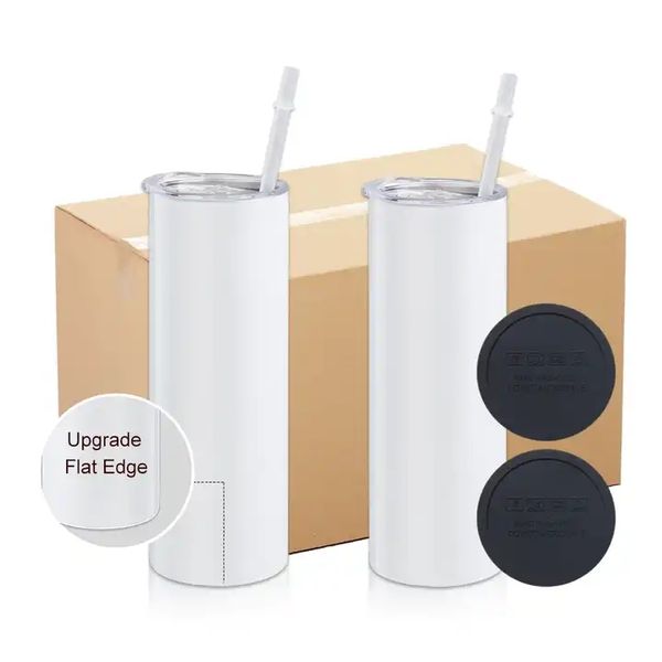 Gobelets vierges à Sublimation de 20oz, en acier inoxydable, à Double paroi, isolés pour voiture, bouteilles d'eau Thermos, livraison 24H