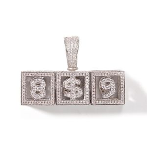 A-Z 0-9 Nom personnalisé Cube Letters Collier Pendant pour hommes Femmes Gold Silver Hiphop Bijoux avec chaîne de corde237Z