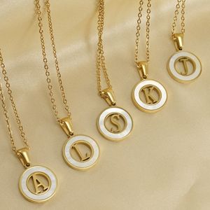 A-Z 18K geel verguld roestvrij staal 26 letter hanger ketting voor vrouwen voor feest bruiloft leuk cadeau