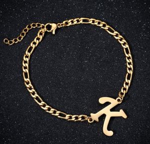 A-Z 26 Alfabet Hanger Rvs Link Armbanden Metalen Engelse Letters Paar Armband Voor Mannen Vrouwen