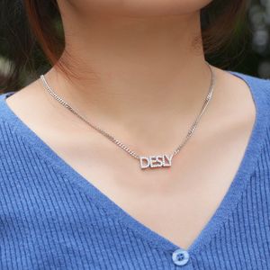 A-Z nom personnalisé lettres or colliers femmes tour de cou hommes mode Hip Hop bijoux glacé lettre à décorer pendentif collier
