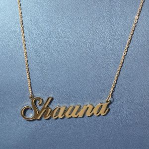 A-Z Aangepaste naam Letters Gold Ketters Dames Roestvrij staal Choker Mens Fashion Hip Hop Sieraden Diy Letter Pendant ketting245l